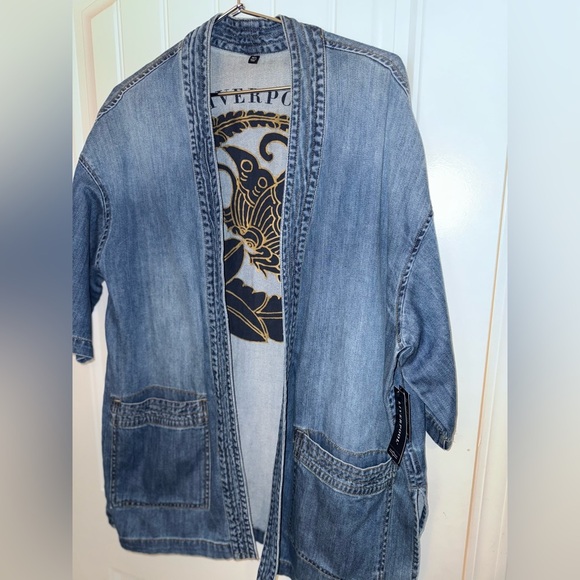Liverpool Denim Kimono Jacket  inside Graphic Design - Picture 3 of 11